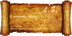 Lendvay Sára névjegykártya