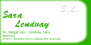 sara lendvay business card